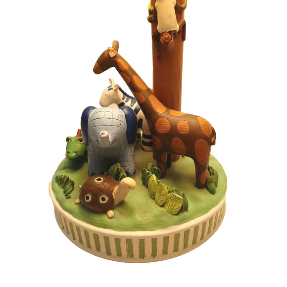 2004 Vintage Nursery Lamp Baby Jungle Animals Child Room w Shade Decor Works - Picture 10 of 16